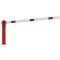 Compact hand barrier | with fixed support post | clear width: 1500 mm | with profile cylinder lock | hot-dip galvanized and coated red / white
